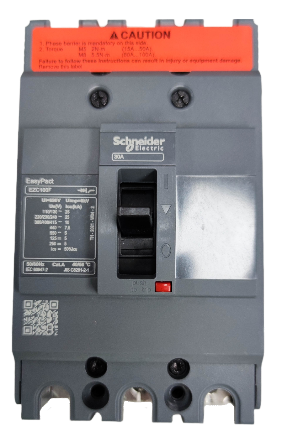 Schneider 30A 3 Pole Industrial Circuit Breaker EasyPact model for electrical protection