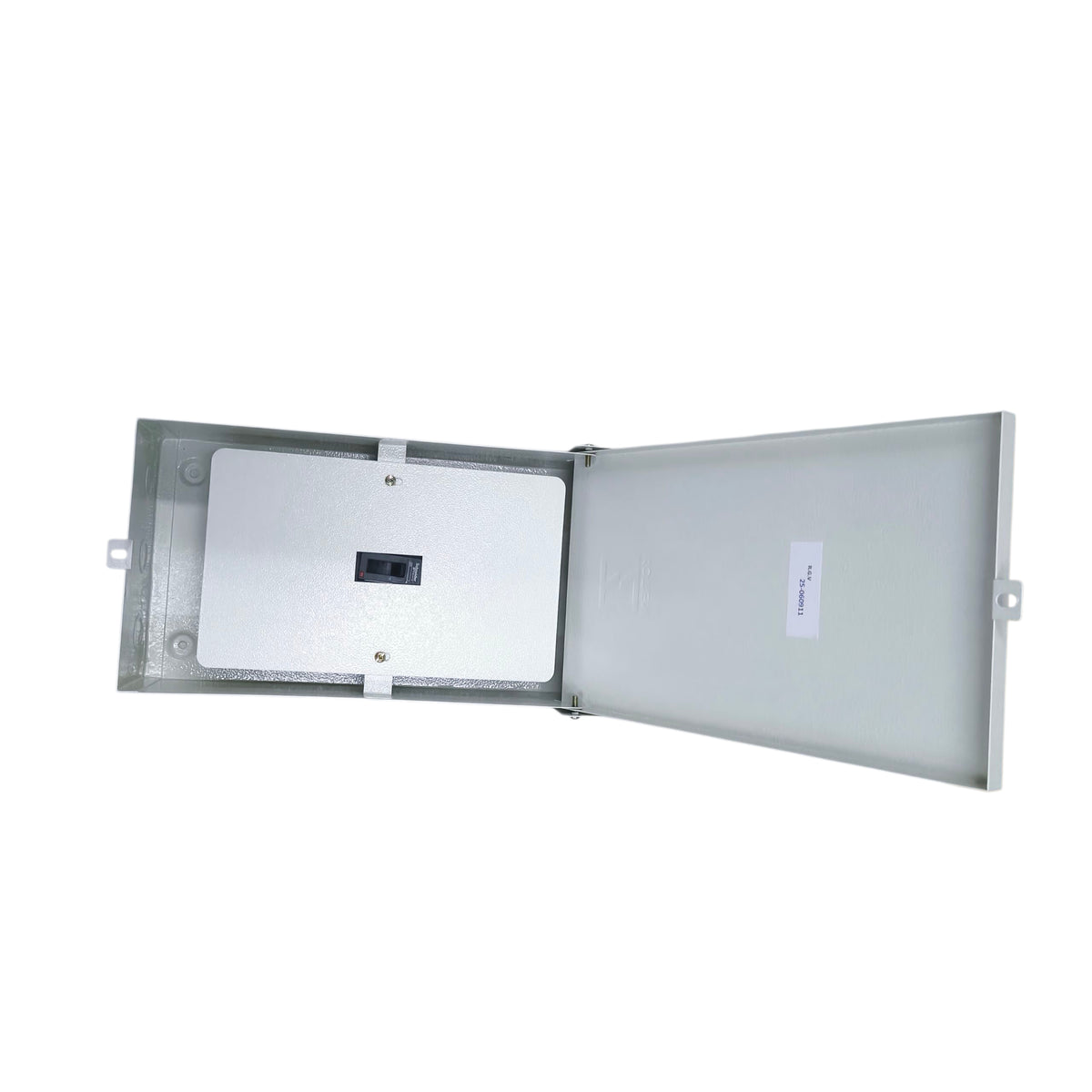 Schneider 50A MCCB with Nema 3R enclosure showing the internal components and access panel