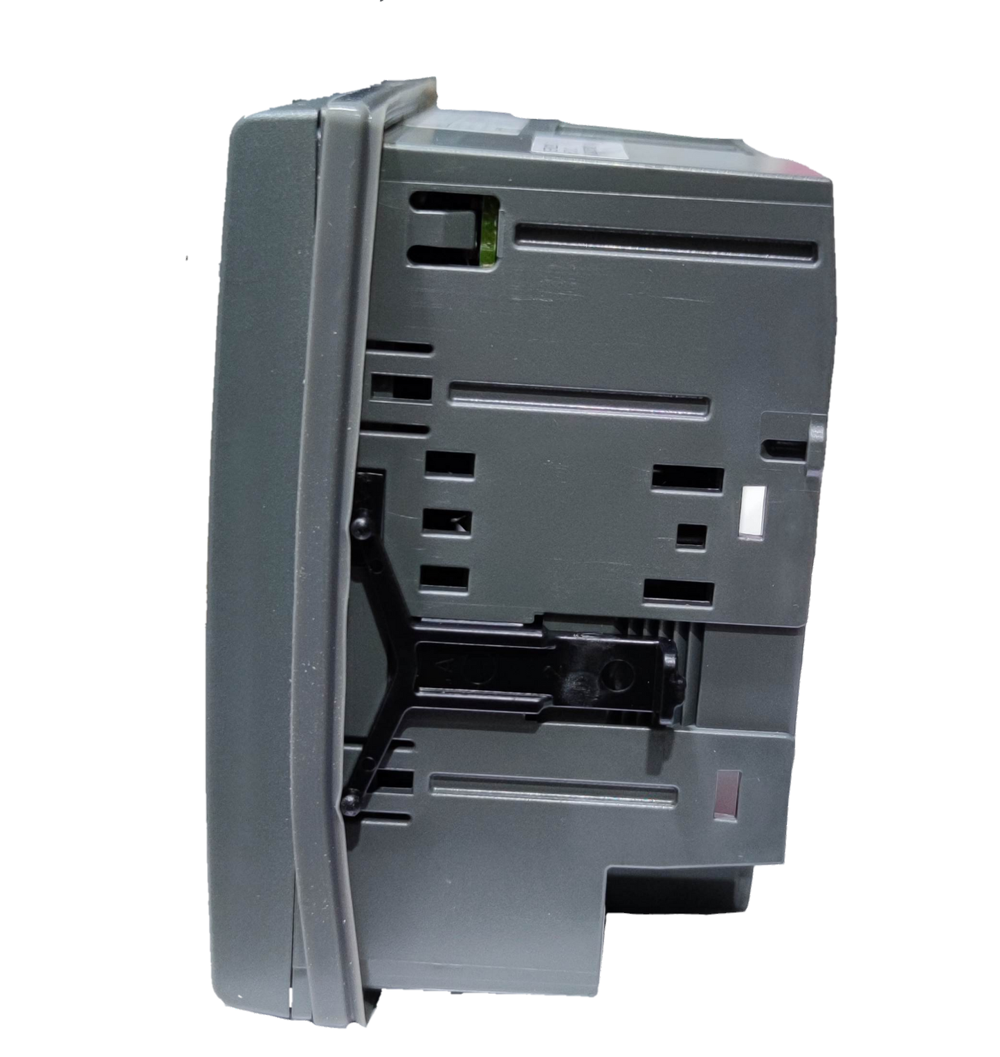 Schneider Power Meter METSEPM2220 48-277VAC electrical trade tool side view in gray casing