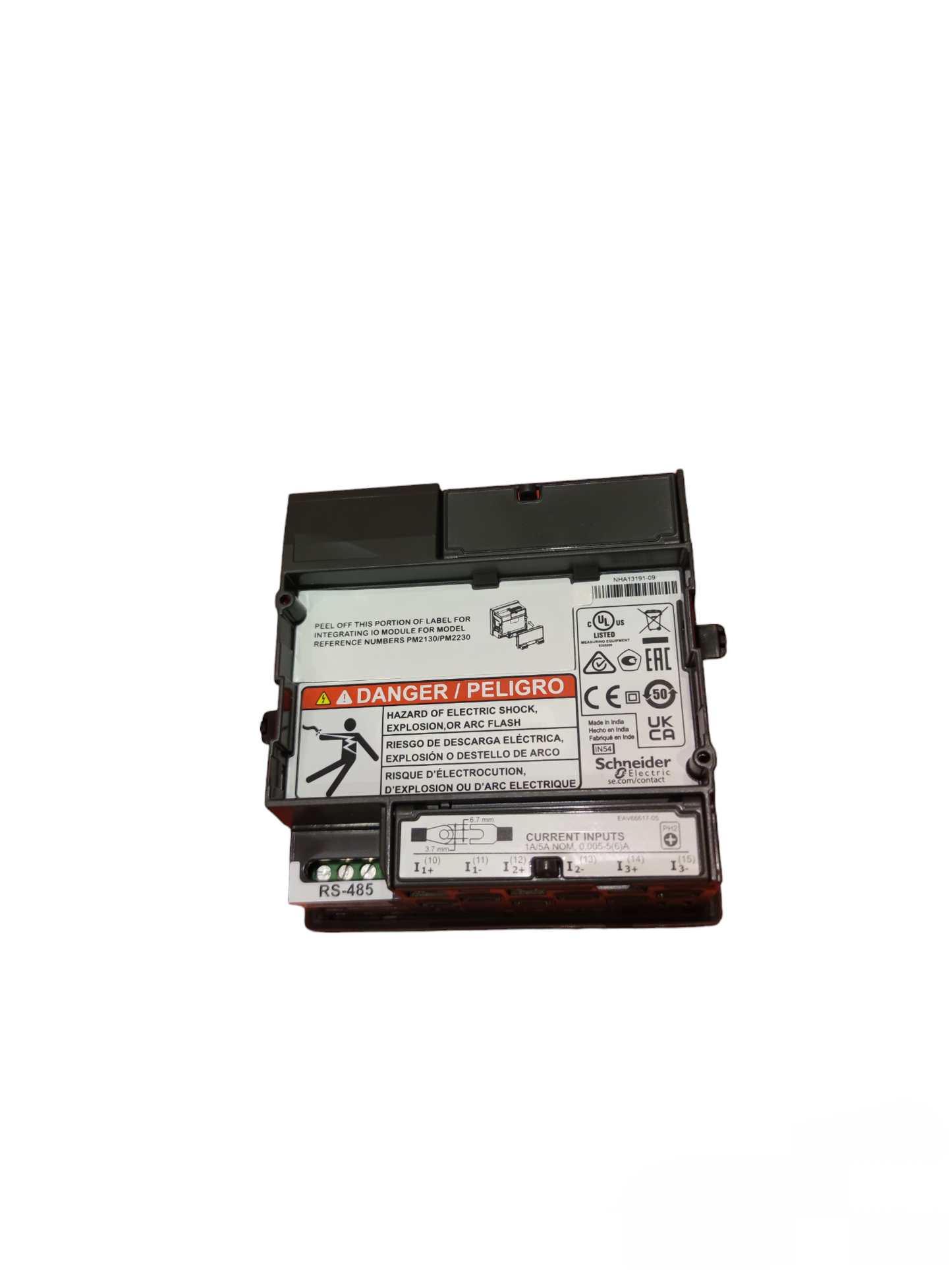 Schneider Power Meter PM2230 Easy Logic electrical trade tool with safety and compliance labels