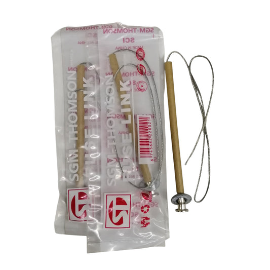 SGM Thomson Type K fuse link 3A packaged with ceramic body and braided wire leads for circuit protection