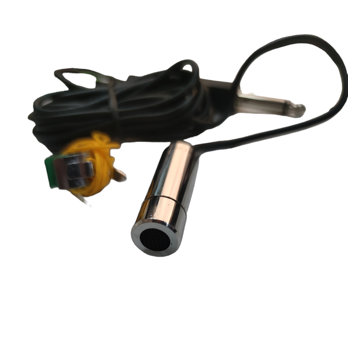 Sherman Lapel Microphone with metallic capsule and long black cable for clear audio recording