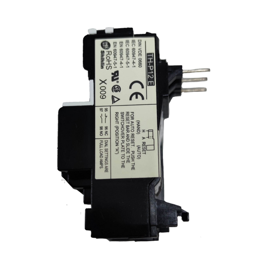 Shihlin Overload Relay 15A 220V electrical component with black casing and metal pins
