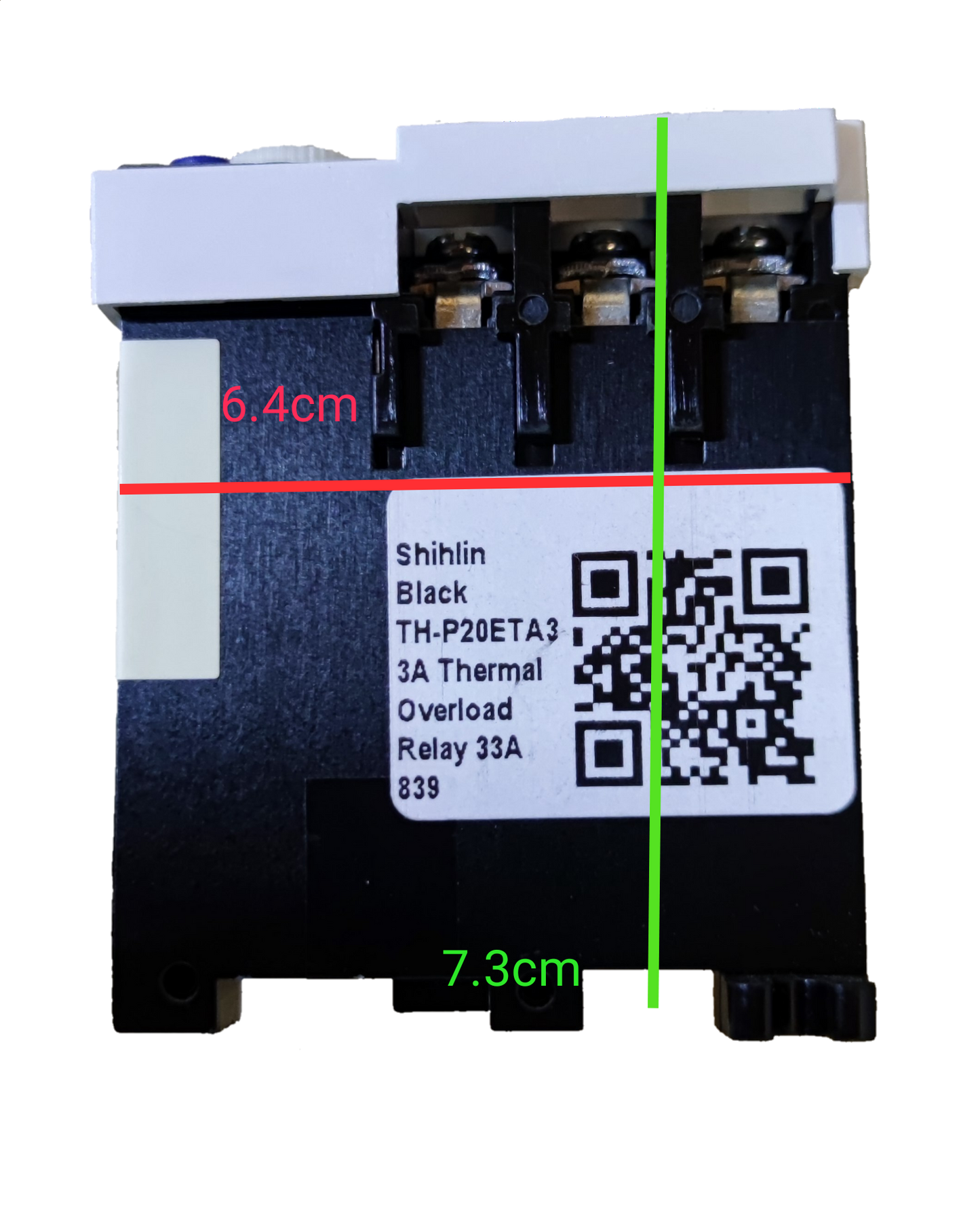 SHIHLIN Overload Relay 33A electrical component with black casing and three terminal connectors