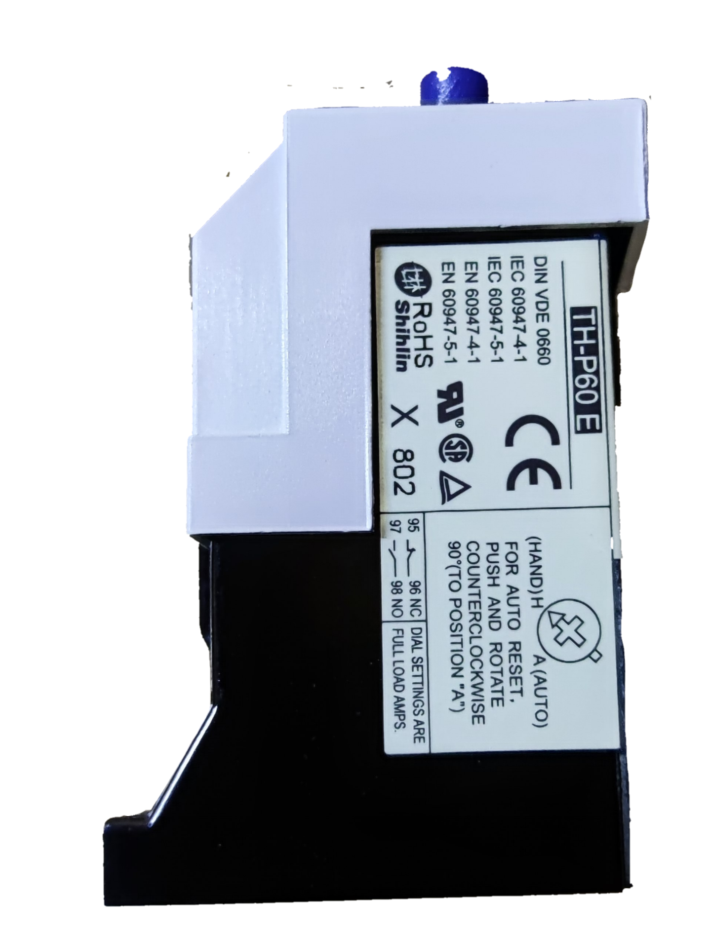 SHIHLIN Overload Relay 54A 43A-65A electrical component in black and white casing