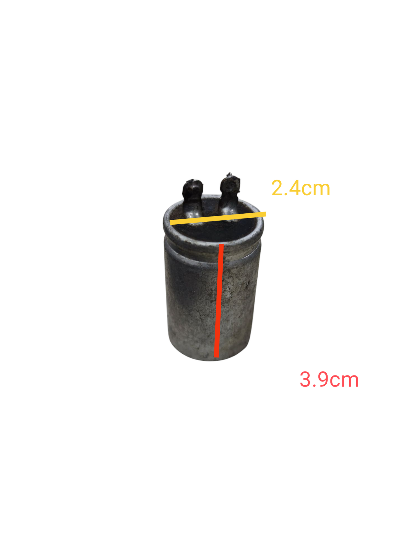 Motor Running Capacitor 280V cylindrical metal capacitor with dual terminals 2.4cm by 3.9cm