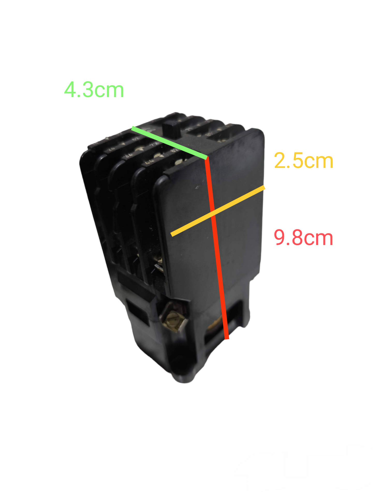 Siemens Magnetic Contactor 4NO 4NC 10A 220V black electrical component with size dimensions