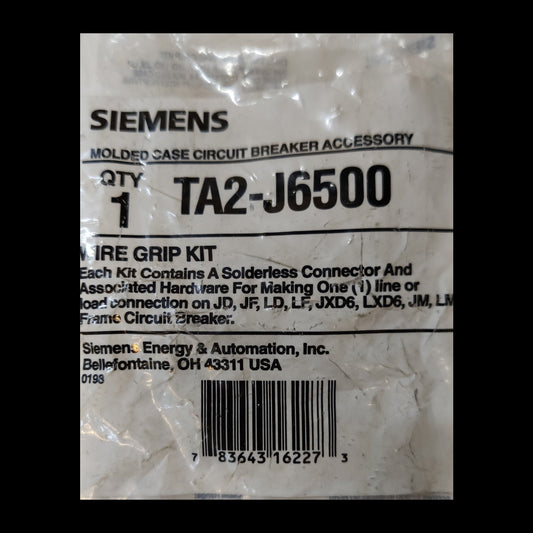 Siemens Molded Case Circuit Breaker Accessory Wire Grip Kit featuring Mechanical Lug for Breaker Type