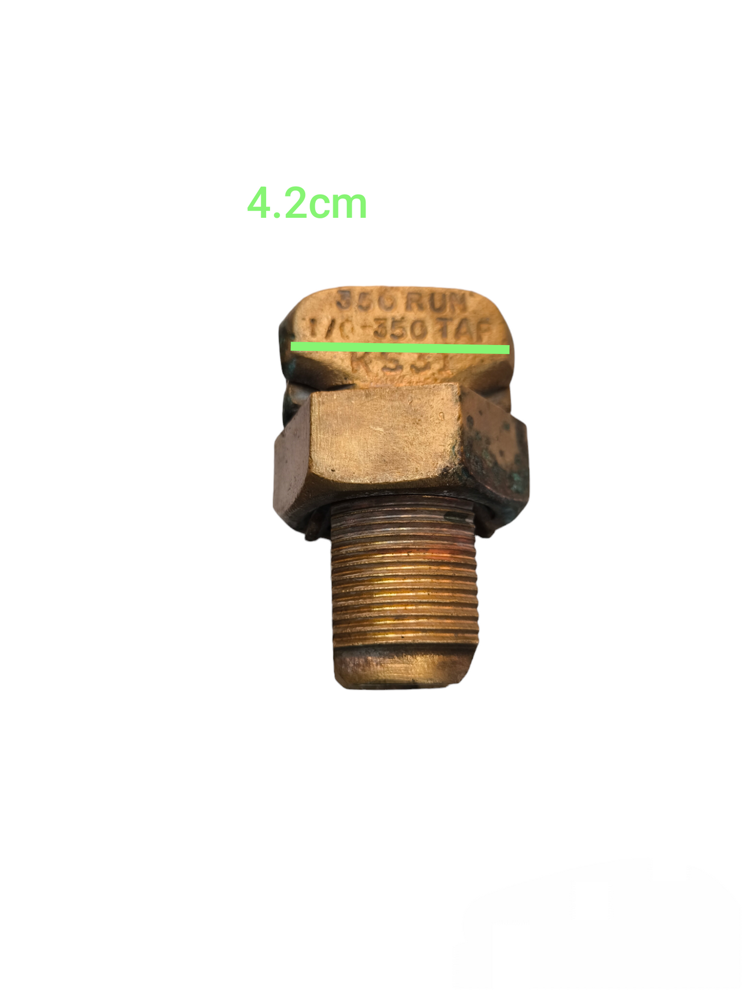 Solderless Connector 175mm 350MCM brass electrical part with threaded end for local circuitry use