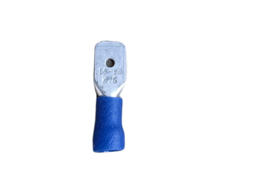 Local spade terminal connector 7mm with blue insulation for easy electrical connections