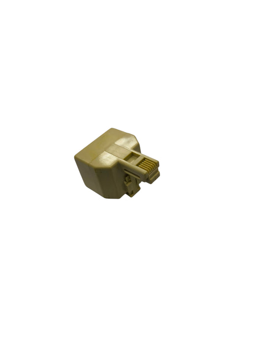 Splitter RJ11 Male to RJ11 Female x 2 telephone cable splitter adapter in beige