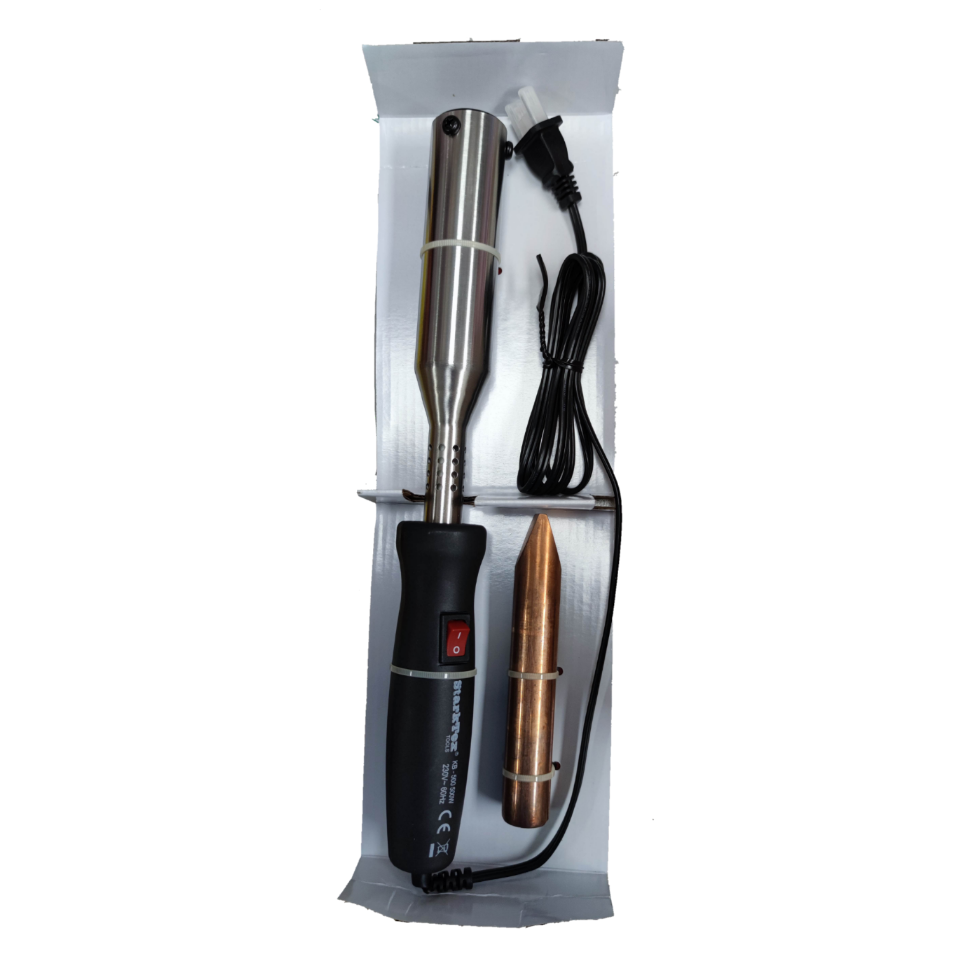 Startrek 500W Soldering Iron 220V with metal body and black handle in packaging