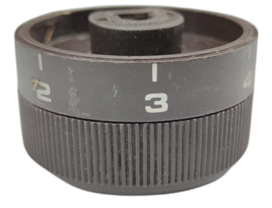 Black Stove Knob for Electric Stove with numbered settings and ridged grip