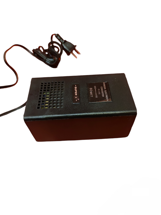 Super brand black 80W Step Down 220V to 110V power converter for door chimes and bells