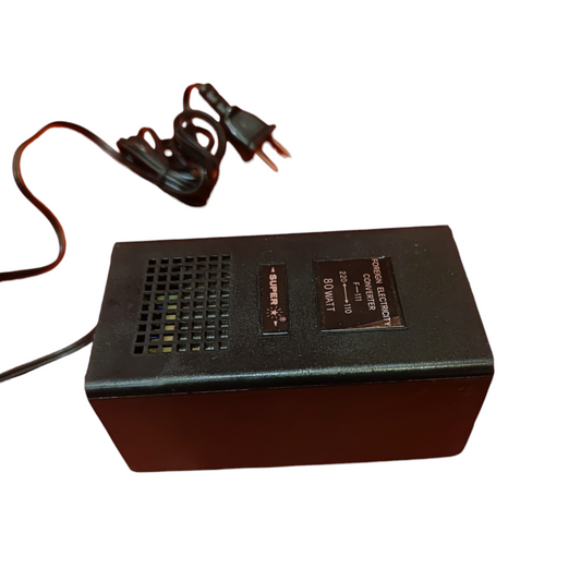 Super brand black 80W Step Down 220V to 110V power converter for door chimes and bells