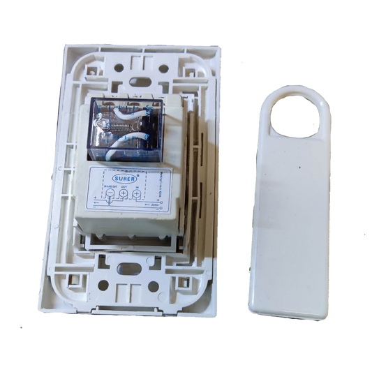 Surer Key Switch Device 10A 250V with relay inside a white casing for easy installation