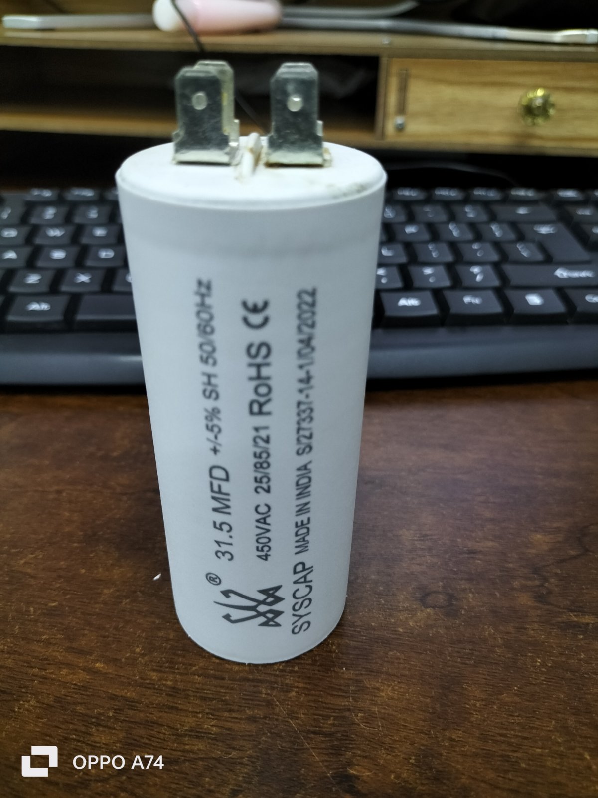 Syscap industrial motor capacitor 31.5 MFD 450VAC 50-60HZ