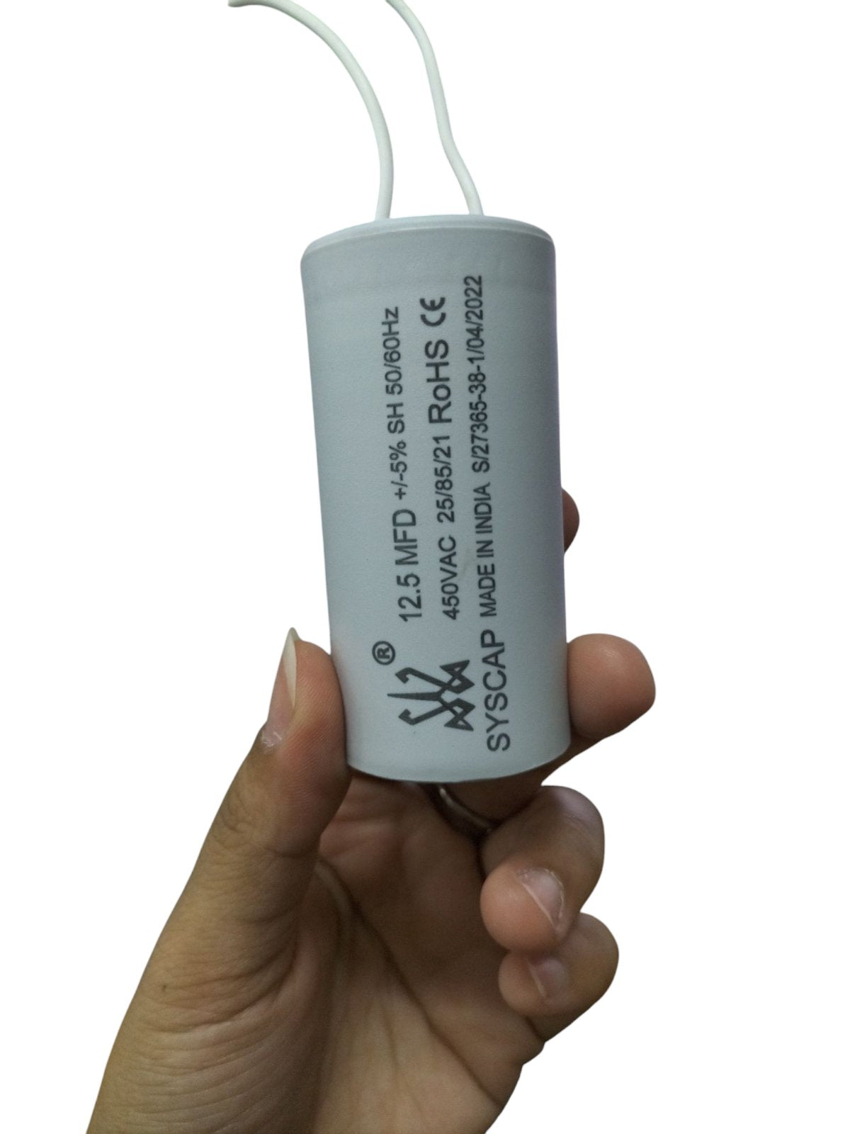 Syscap motor capacitor 12.5 MFD 450VAC electrical circuitry part
