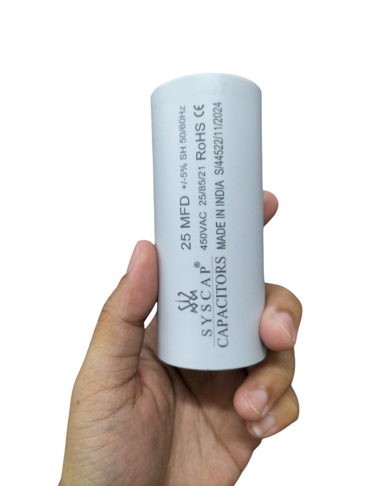 Syscap motor running capacitor industrial 25 MFD 450VAC for electrical circuitry parts
