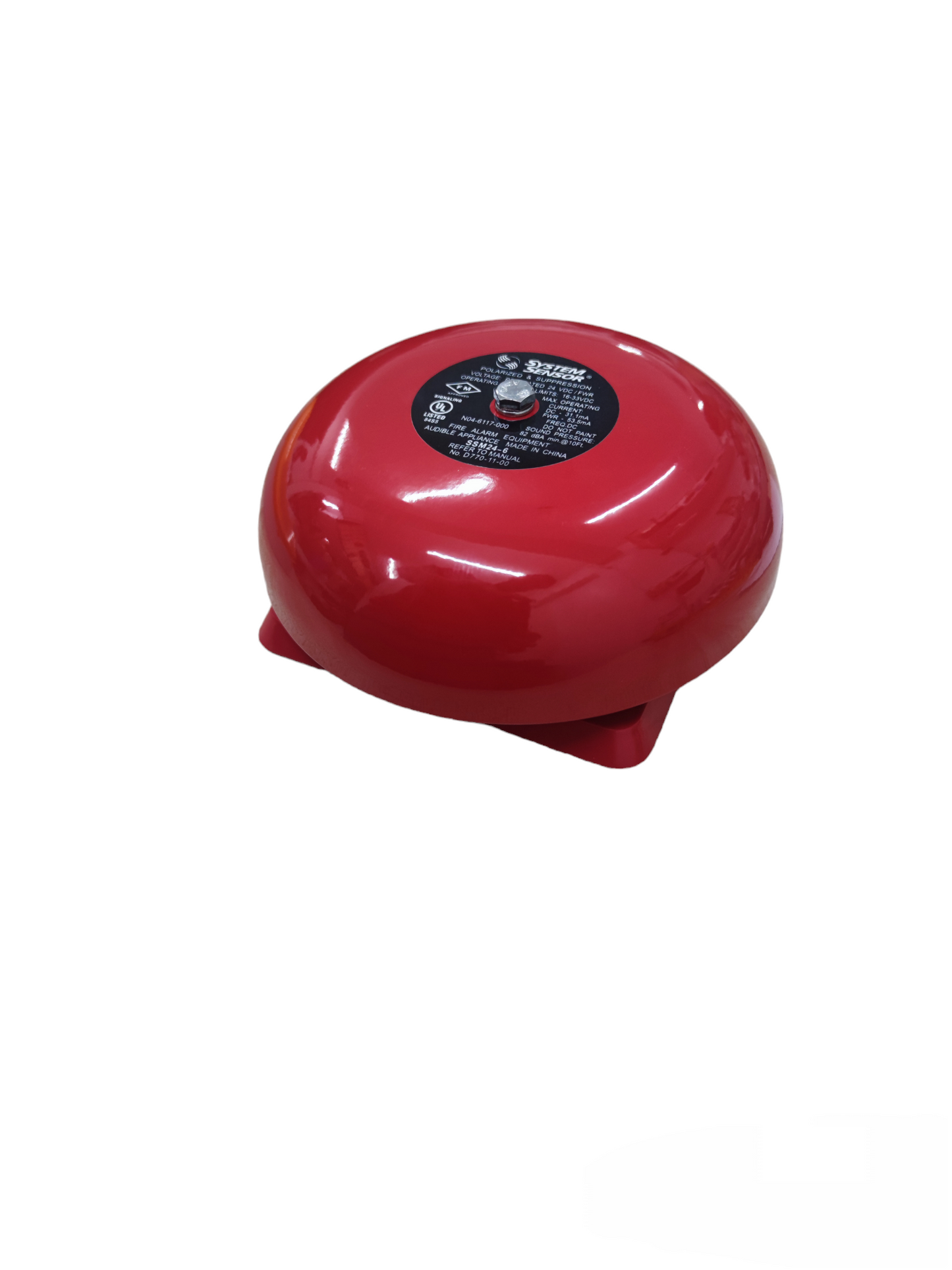 VSAIL 6" Round Bell 24V DC Polarize red door chime and bell with mounting base