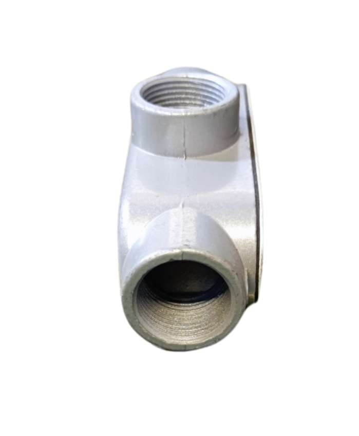 Local T Conduit Tee Conduit 1 inch electrical conduit fitting in silver metal