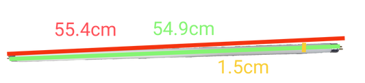 T5 colored fluorescent lamp 220V by Firefly and China showing length dimensions in centimeters