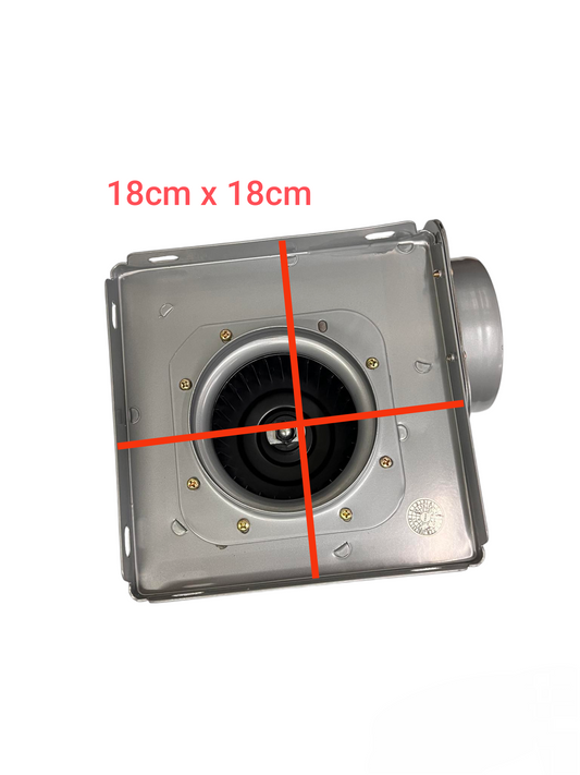 Tailee exhaust suction fan blower fan with 18cm by 18cm square metal housing