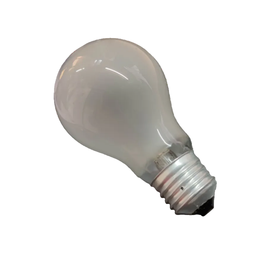 Taiyou 50W E27 incandescent lamp with classic frosted glass bulb on black background