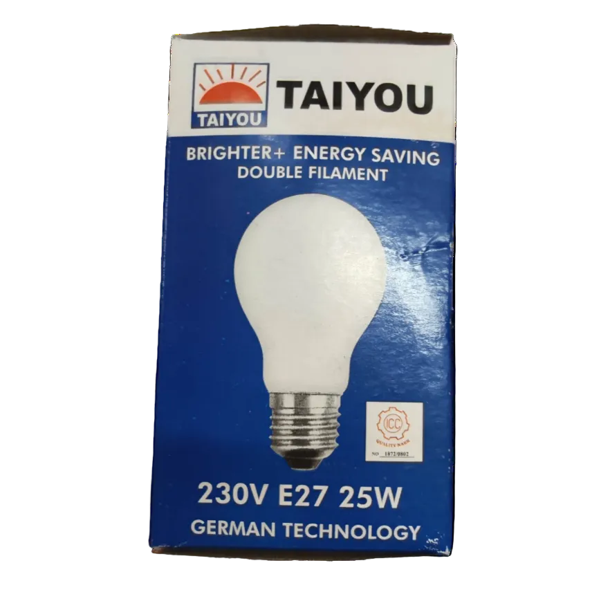 Taiyou E27 25W bulb 220V incandescent bulb box with energy saving double filament