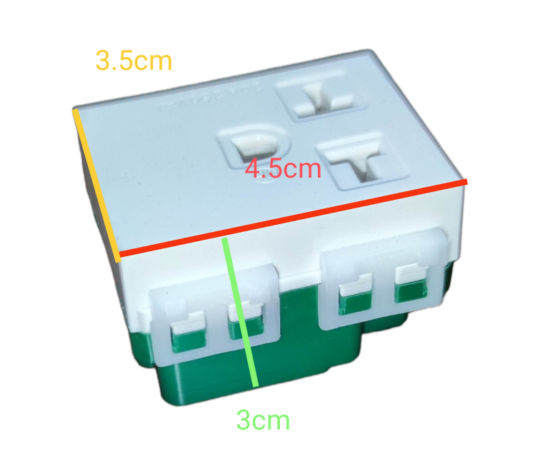 Omni Tandem Outlet 20A 220V white electrical power point with dual plug sockets