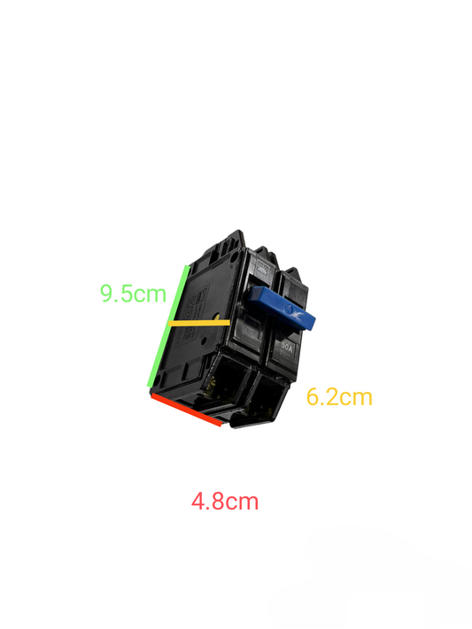 Taiyou 50A 2 Pole Circuit Breaker Bolt on 10 KAIC with blue switch and compact design