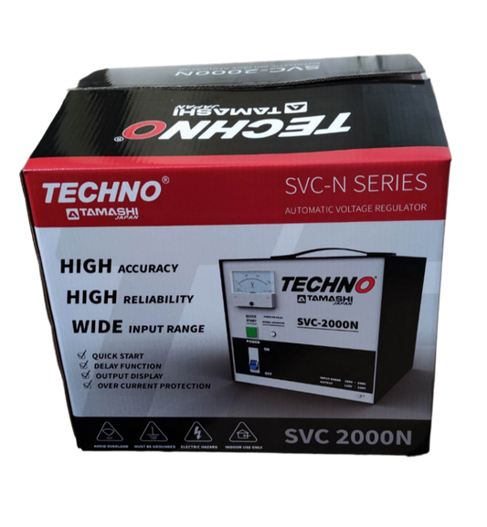 Techno Tamashi 2000W AVR Servo Motor 220V automatic voltage regulator SVC-N Series box