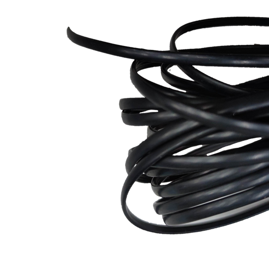 Coiled black Telephone Flat Wire For Extension suitable for long-distance phone connections