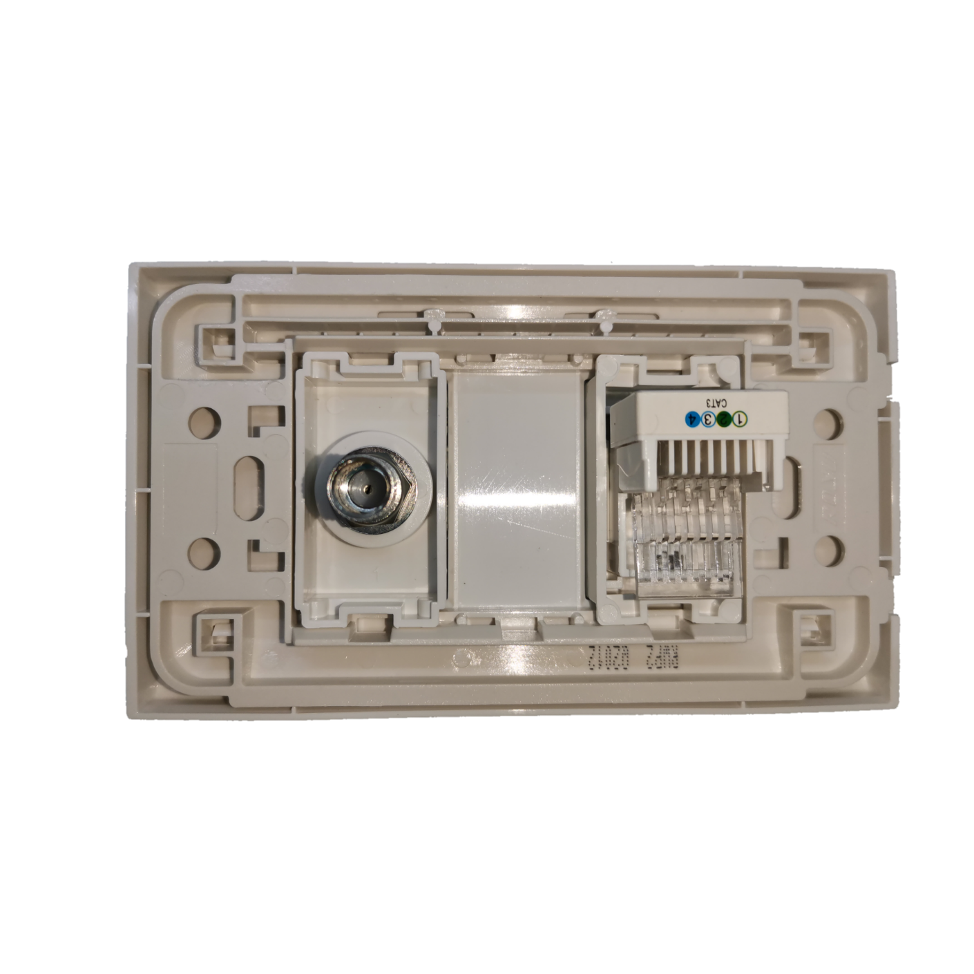Royu Telephone Modular Jack and Cable TV Socket power point switch and plug white wall plate