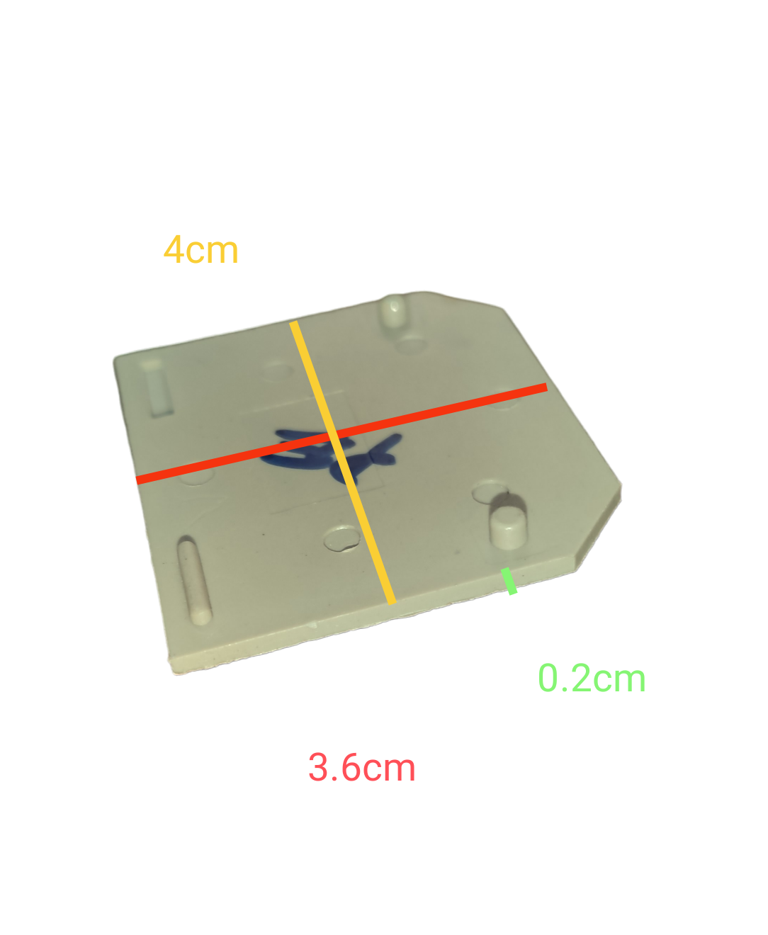 Grippes Terminal Block Cover 3.6cm white plastic electrical circuit part with measured dimensions
