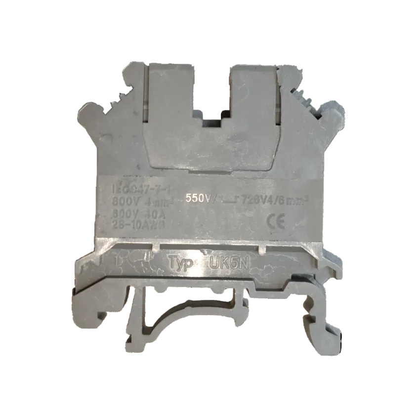 Grippes Terminal Block DIN Rail Type 4mm gray electrical circuitry part with voltage and current ratings