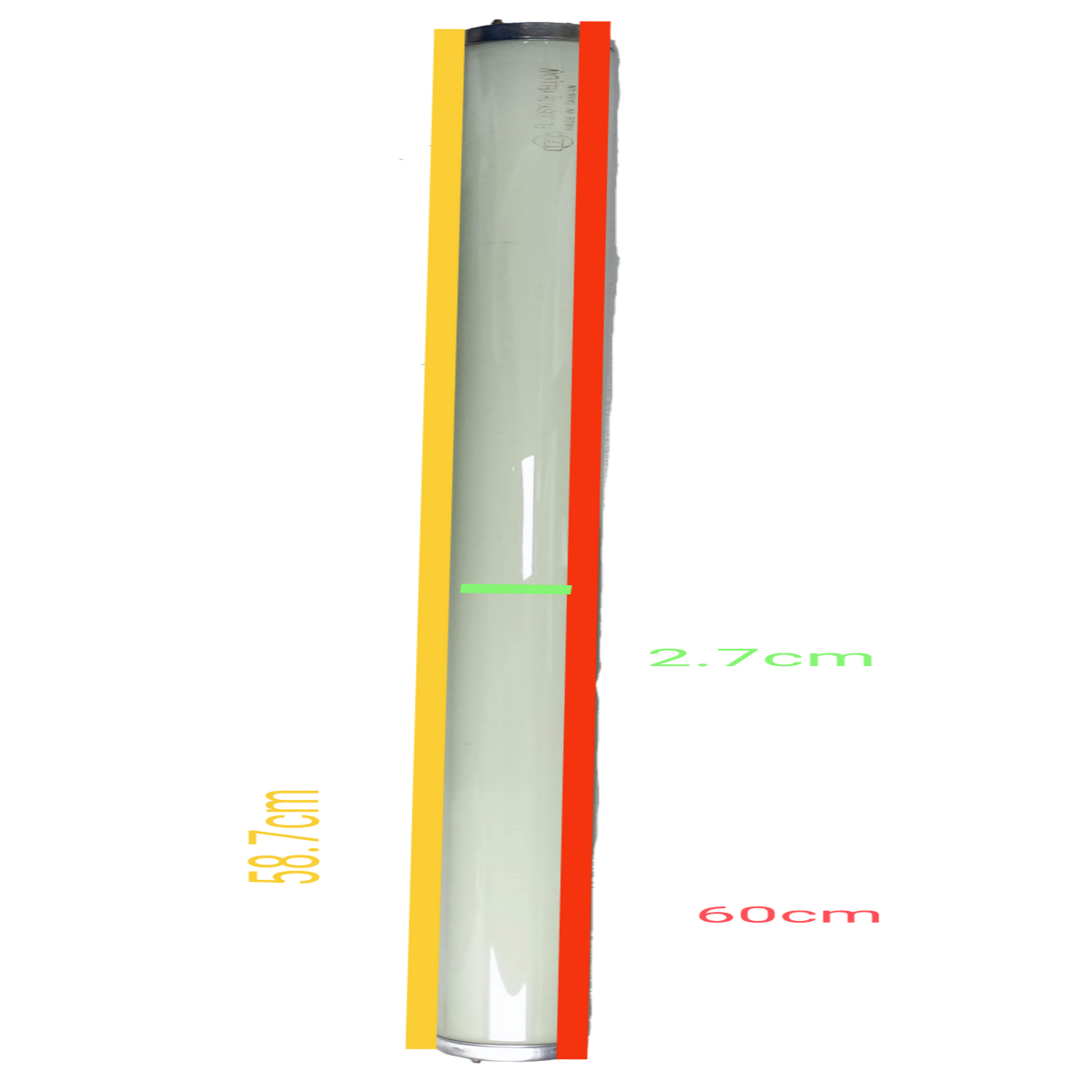 TFC 18W T-8 Fluorescent Tube Yellow measuring 60 cm long with 2.7 cm diameter