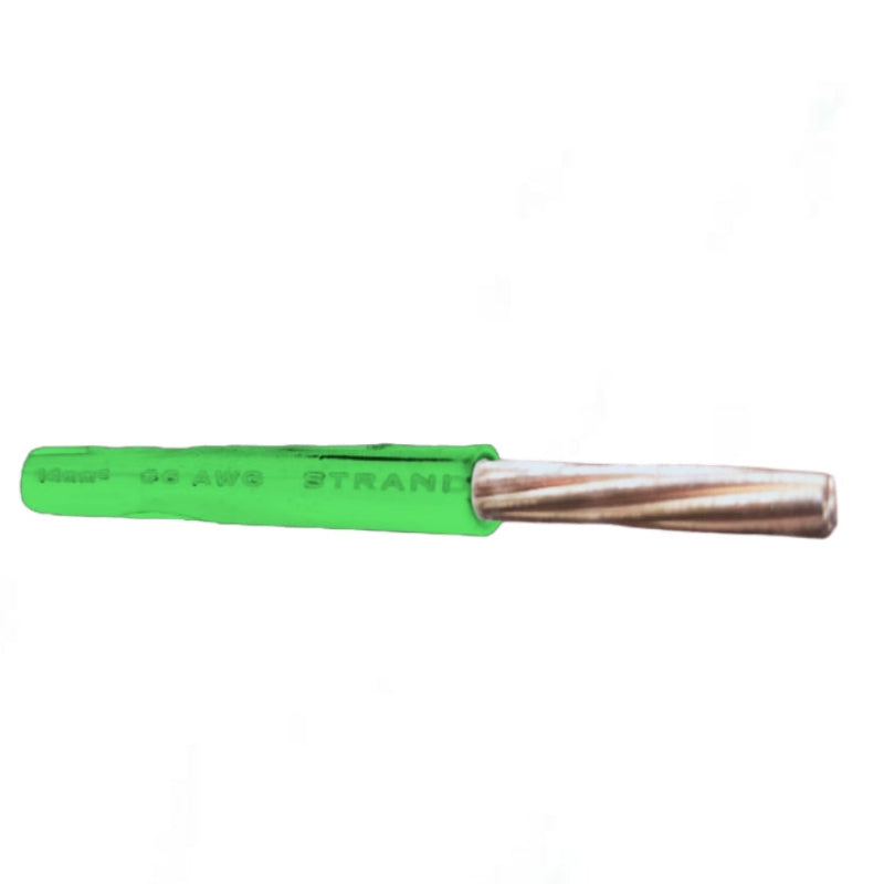 Phelps Dodge THHN Wire 14mm AWG 6 - 40 Meters with green insulation for electrical applications