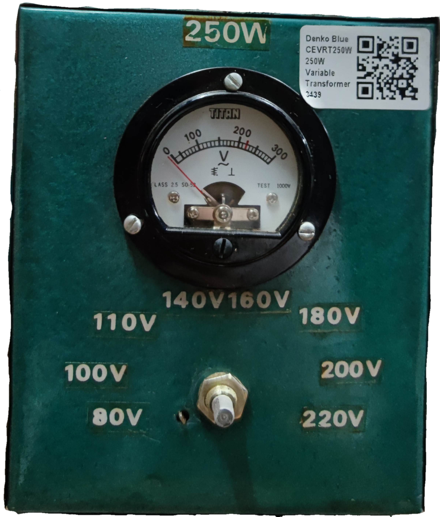 CE 250W Variable Transformer 145 - 220V with analog voltmeter and multiple voltage settings