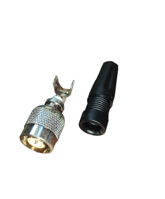 TNC Connector Male with Rubber Boot electrical part from China with metal and black rubber components