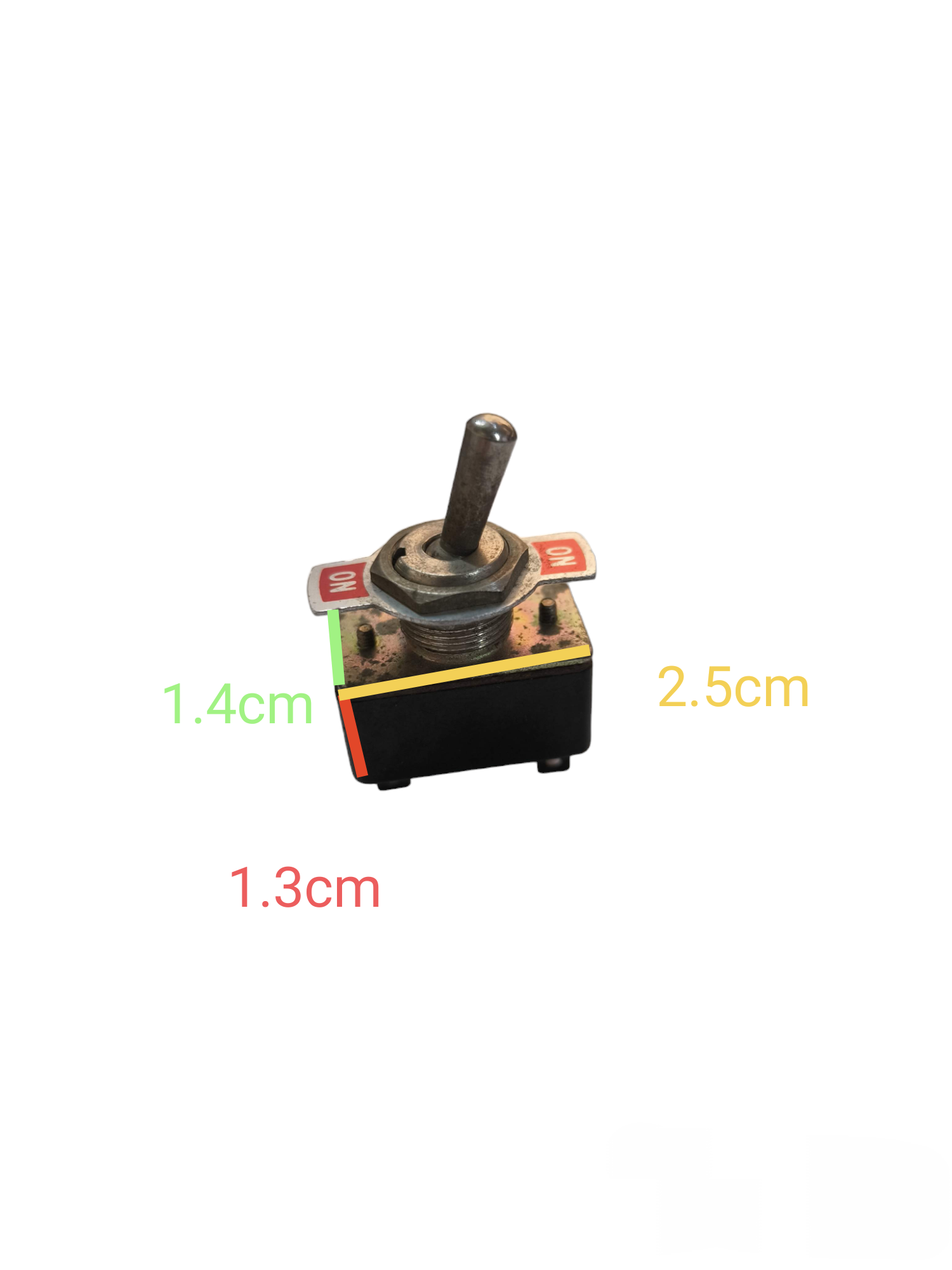 Toggle Switch On-On 4 Pins 1A 250V black metal toggle switch with labeled on positions