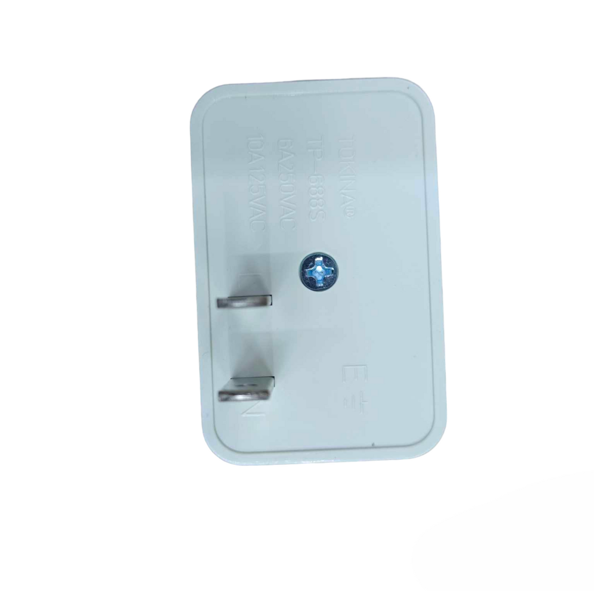 Tokina white travel adapter Universal Adapter With Safety Switch 6A with flat plug design
