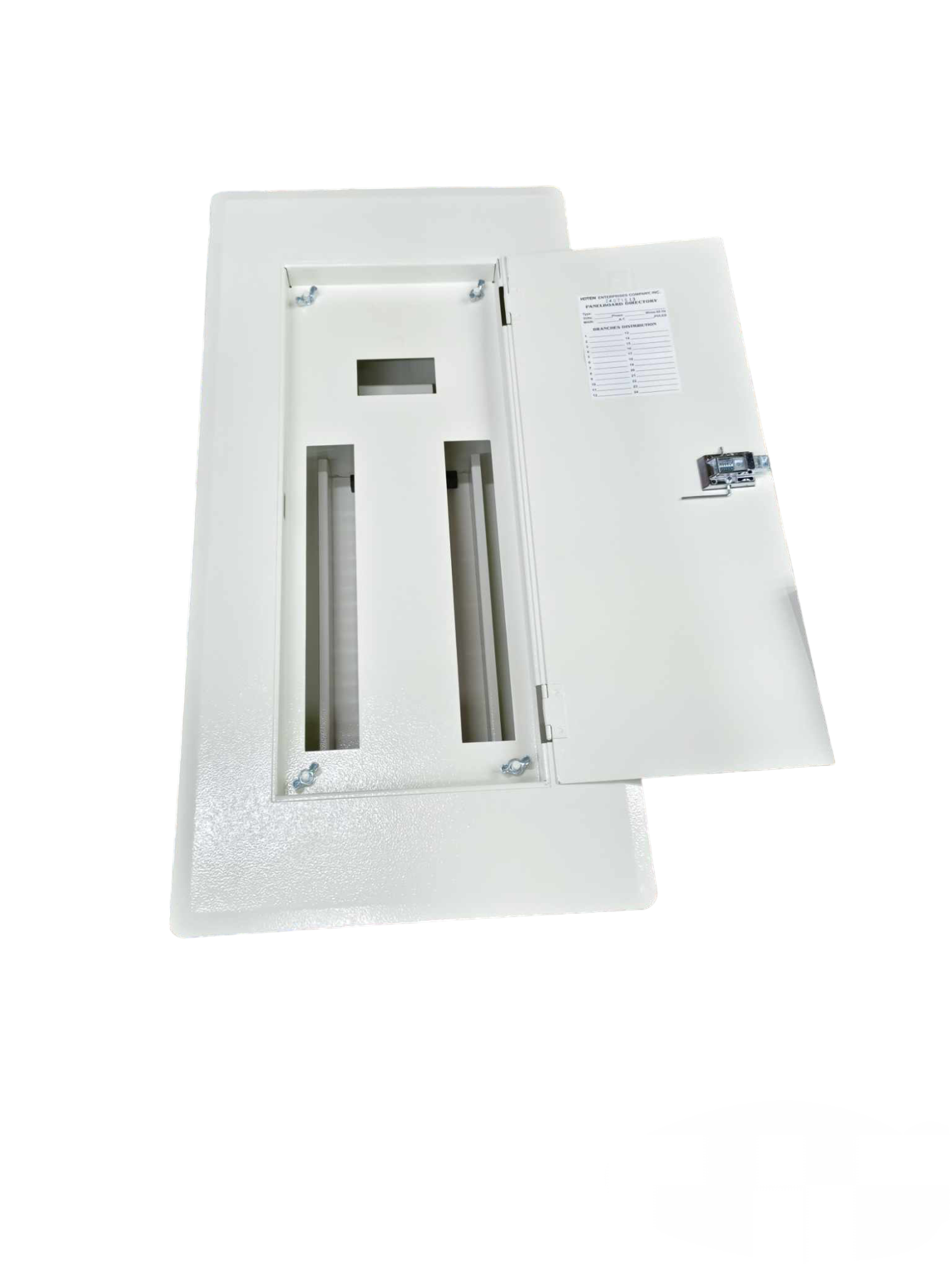 Himel 100A 3 phase panel board metal enclosure with hinged door and breaker slots