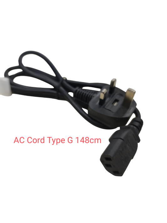 Type G plug AC power cord from China with black cable and standard three-pin UK plug design