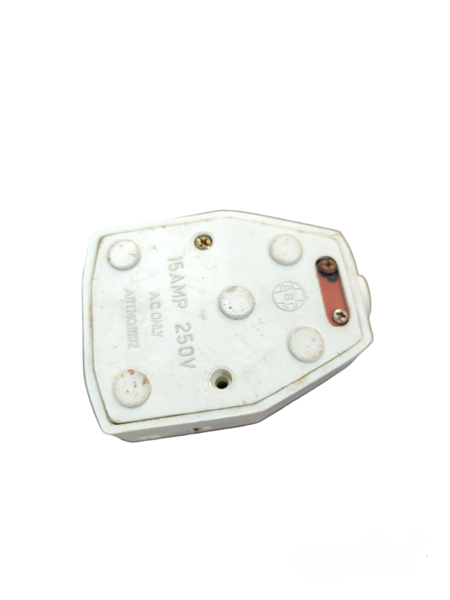 White TYPE G Rubber Socket Big 10A 220V electrical plug with 3-pin design and voltage markings