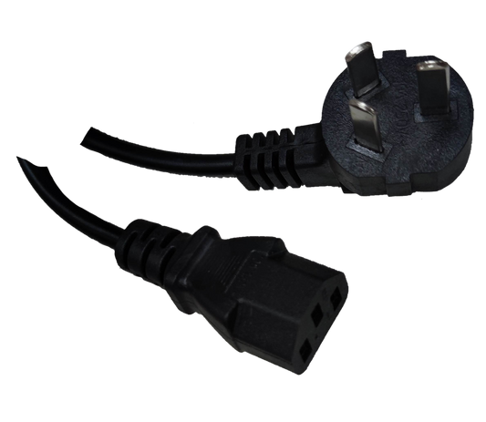 Type I to C13 AC power cord with three-prong Type I plug and C13 connector cable