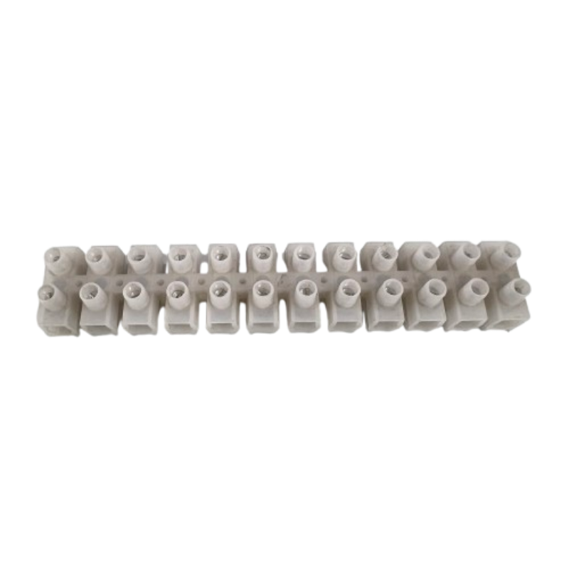 Sassin 100A 12 Pairs PVC Terminal Block white screw terminal strip for electrical safety wiring and panel connections