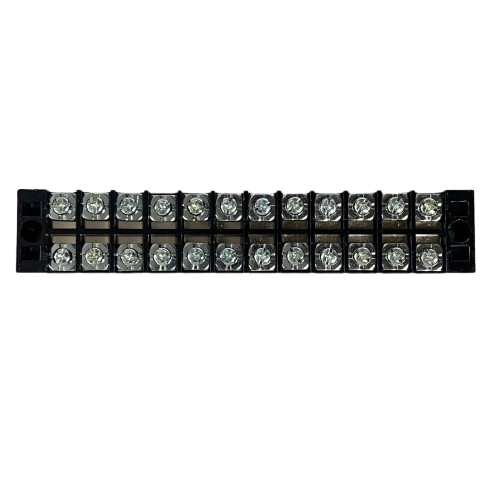 Grippes 25A 12 Pair Terminal Block 600V black screw terminal strip for electrical circuitry connections