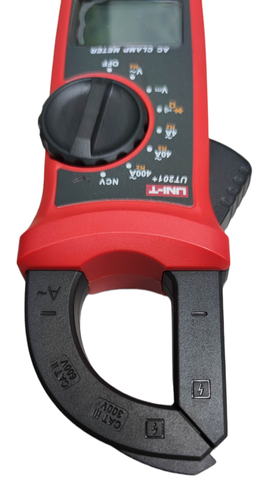 UNI-T Digital Clamp Multimeter 400A with red and black design for electrical testing
