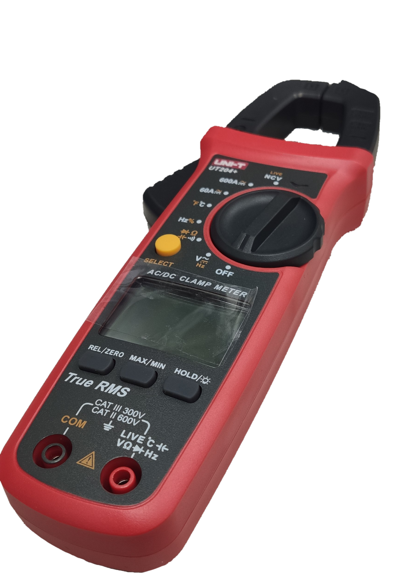 UNI-T Digital Clamp Multimeter in red and black for electrical testing and measurement